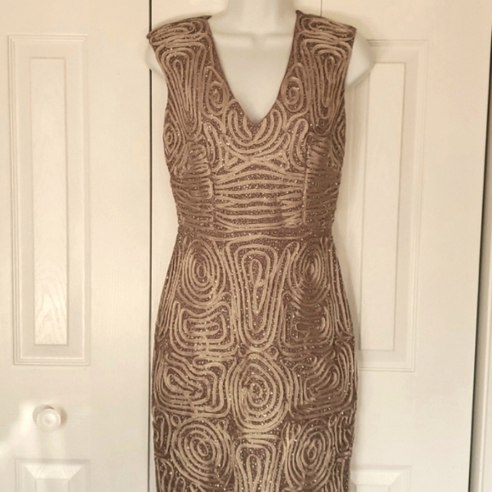 Aidan Mattox | Blush Beaded Lace Dress Sz 4